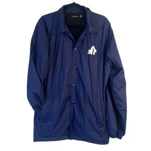 CG Habitats Navy Blue Snap Button Up "MT Terrain Parks" Windbreaker Size XL
